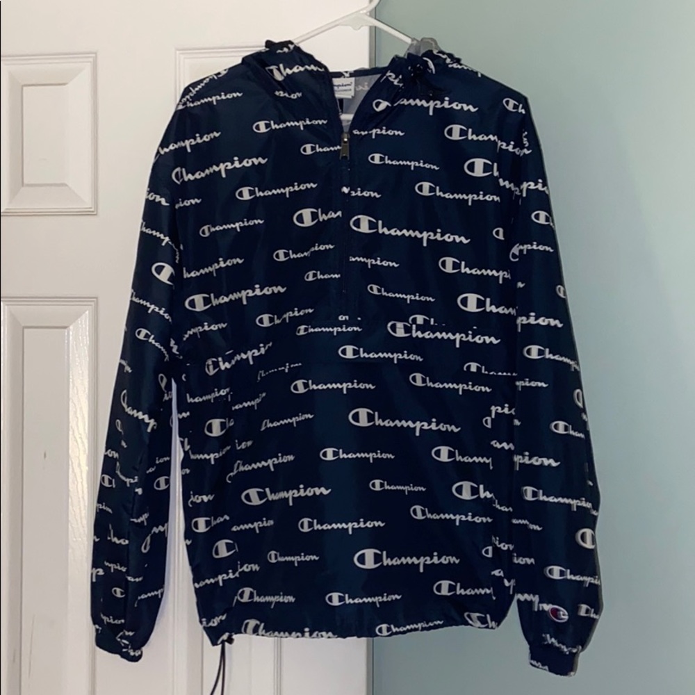 M Champion print windbreaker